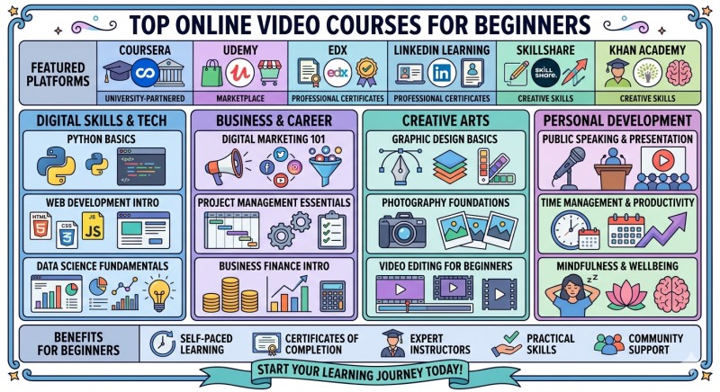 TOP ONLINE VIDEO  COURSES FOR BEGINNERS