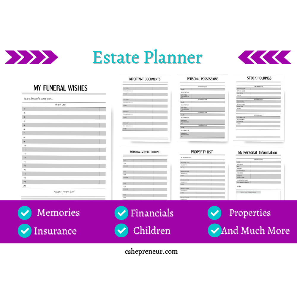 Digital and Printable Estate Planner