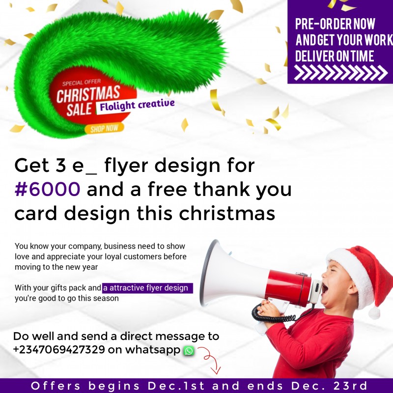 E_flyer plus a thank you card design this festive season