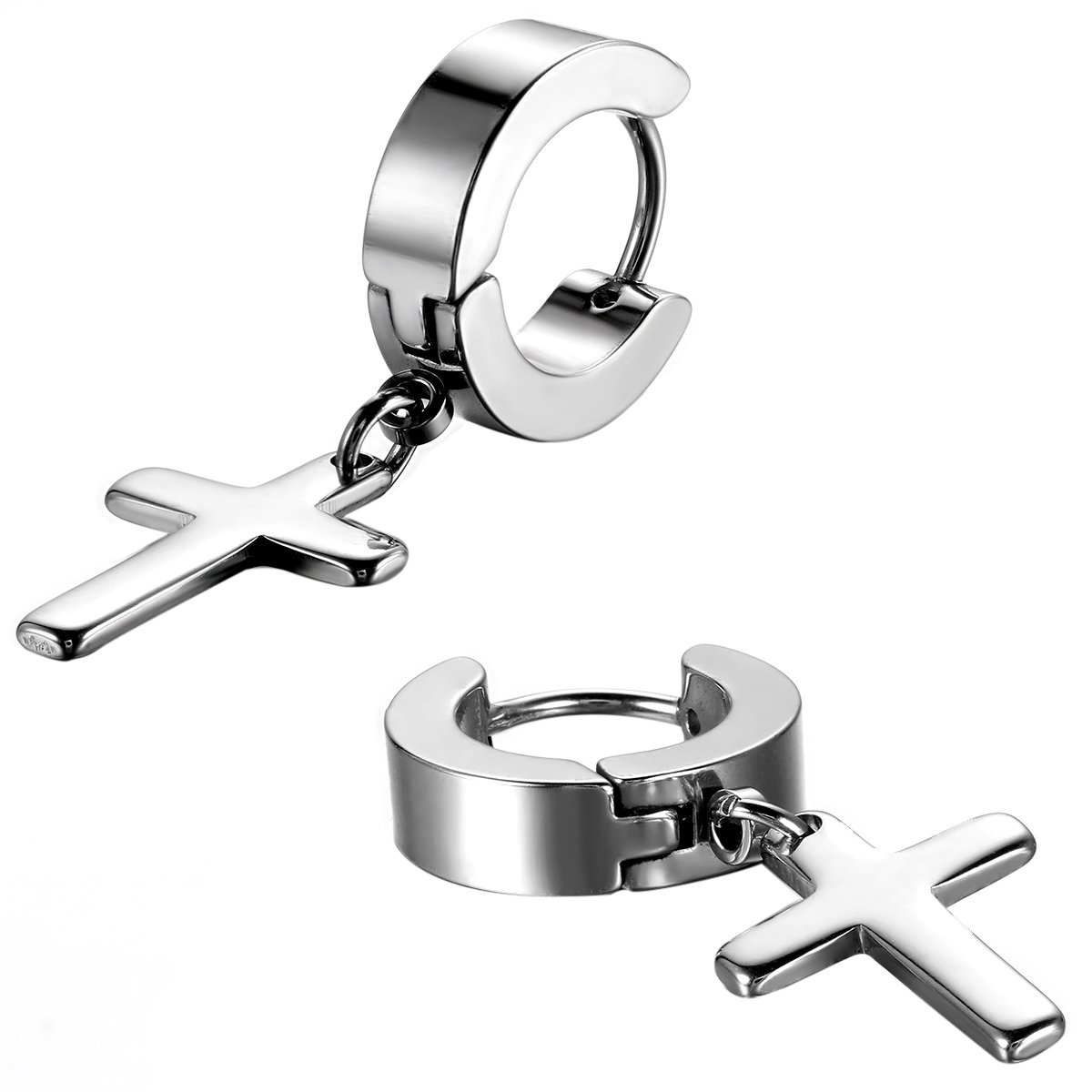 Men's cross ear rings