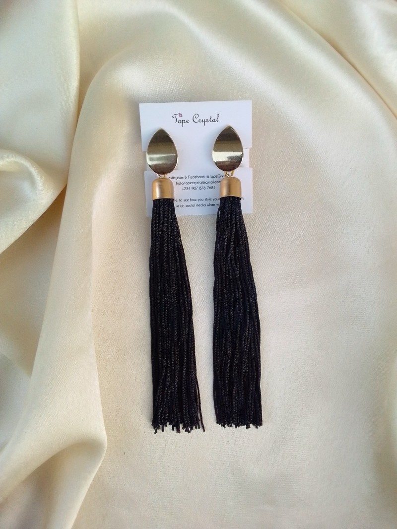 Bella Tassel Earrings - Black