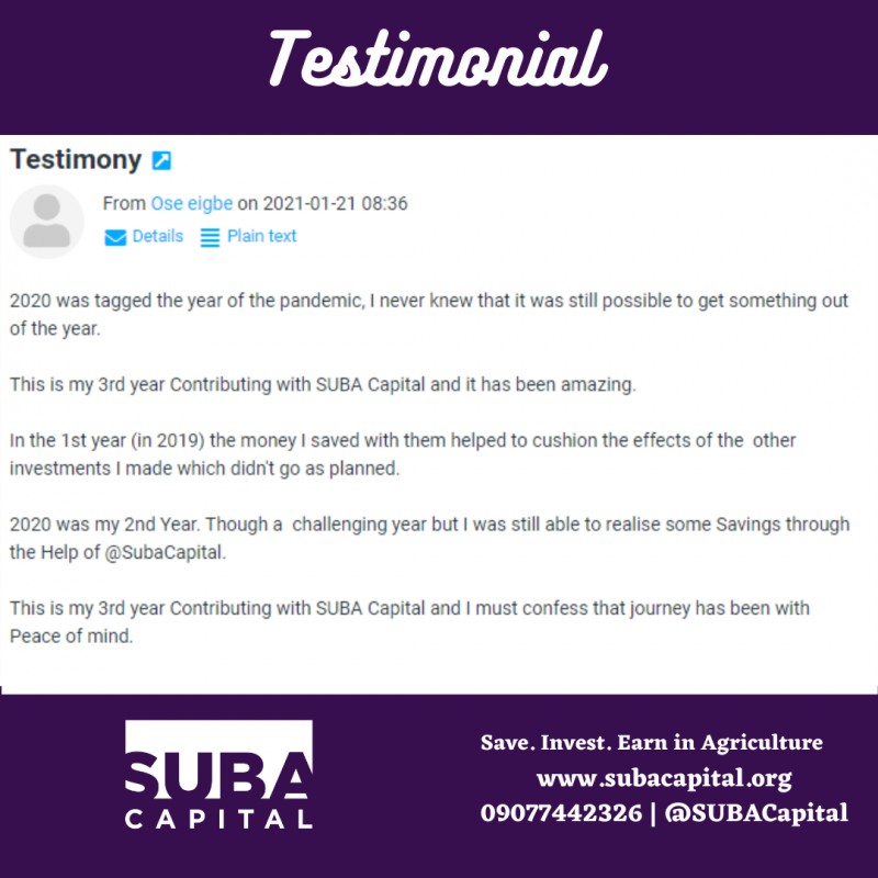 Buy Farm Project Contribution by SUBA Capital on Selar