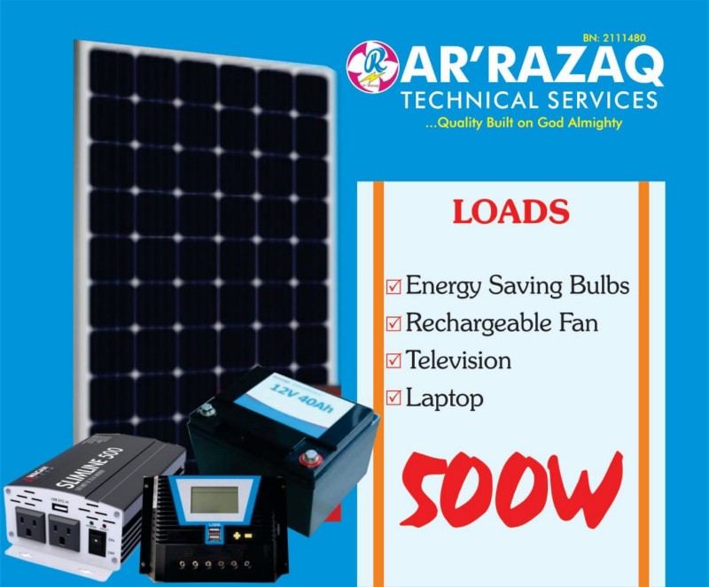 500 WATTS SOLAR SYSTEM