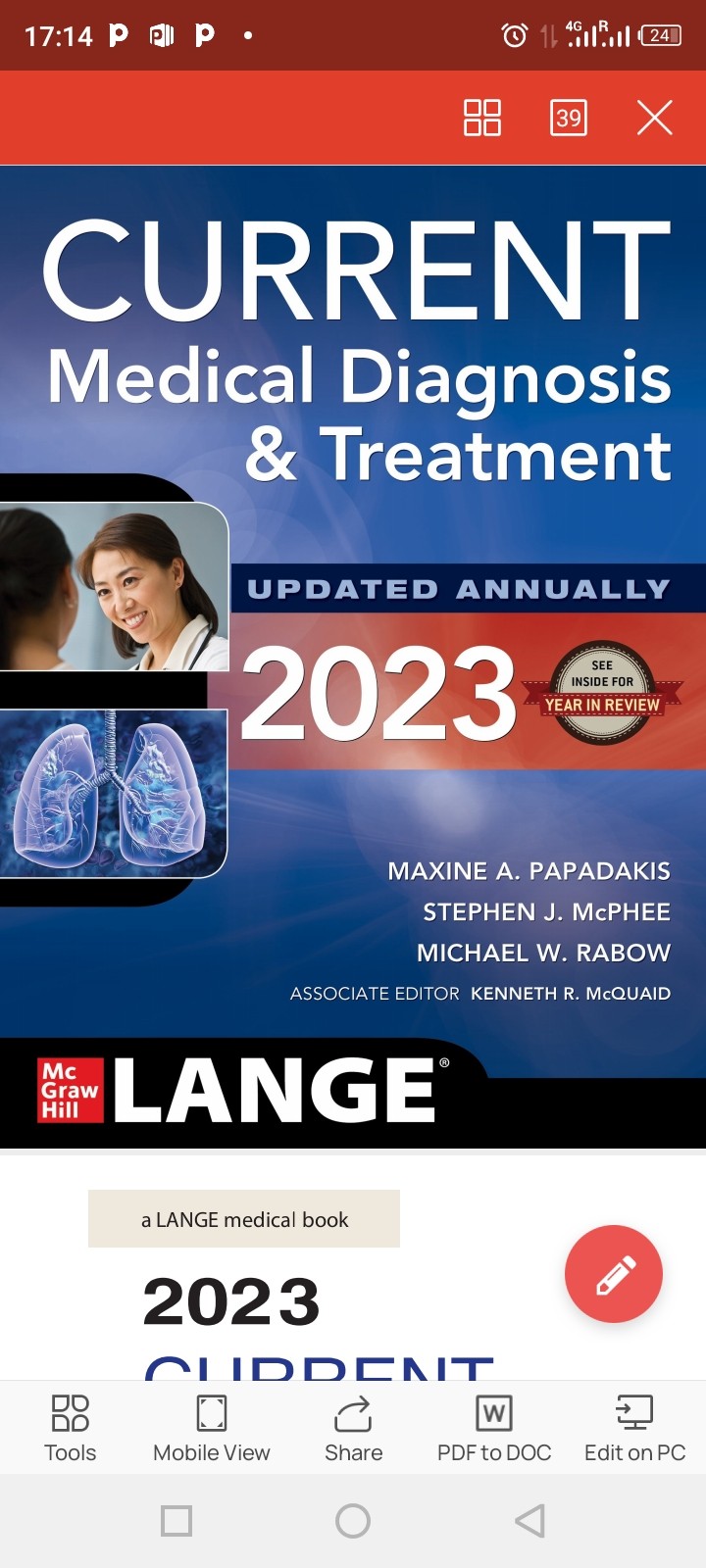 Download ''Current Medical Diagnosis and Treatment 2023'' Latest Edition.