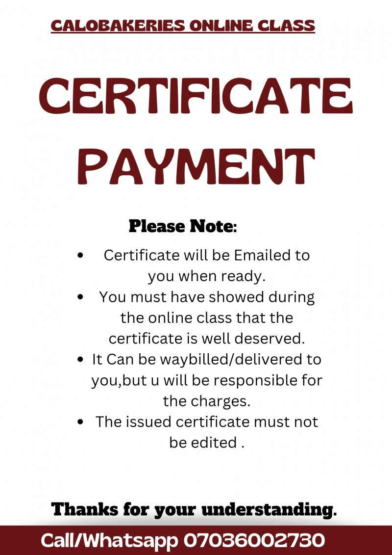 Certificate payments