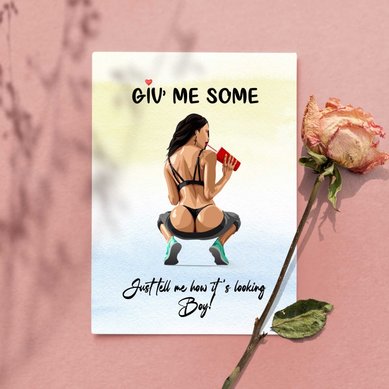 Give me Som' ... Printables Love Card, Love Postcard, Sensual Love Postcard, Erotic Love Postcard, Relationship cards, Anniversary Love cards, Friendship Cards, Love Notes, Sex Cards, Wedding night cards, sexual feelings card