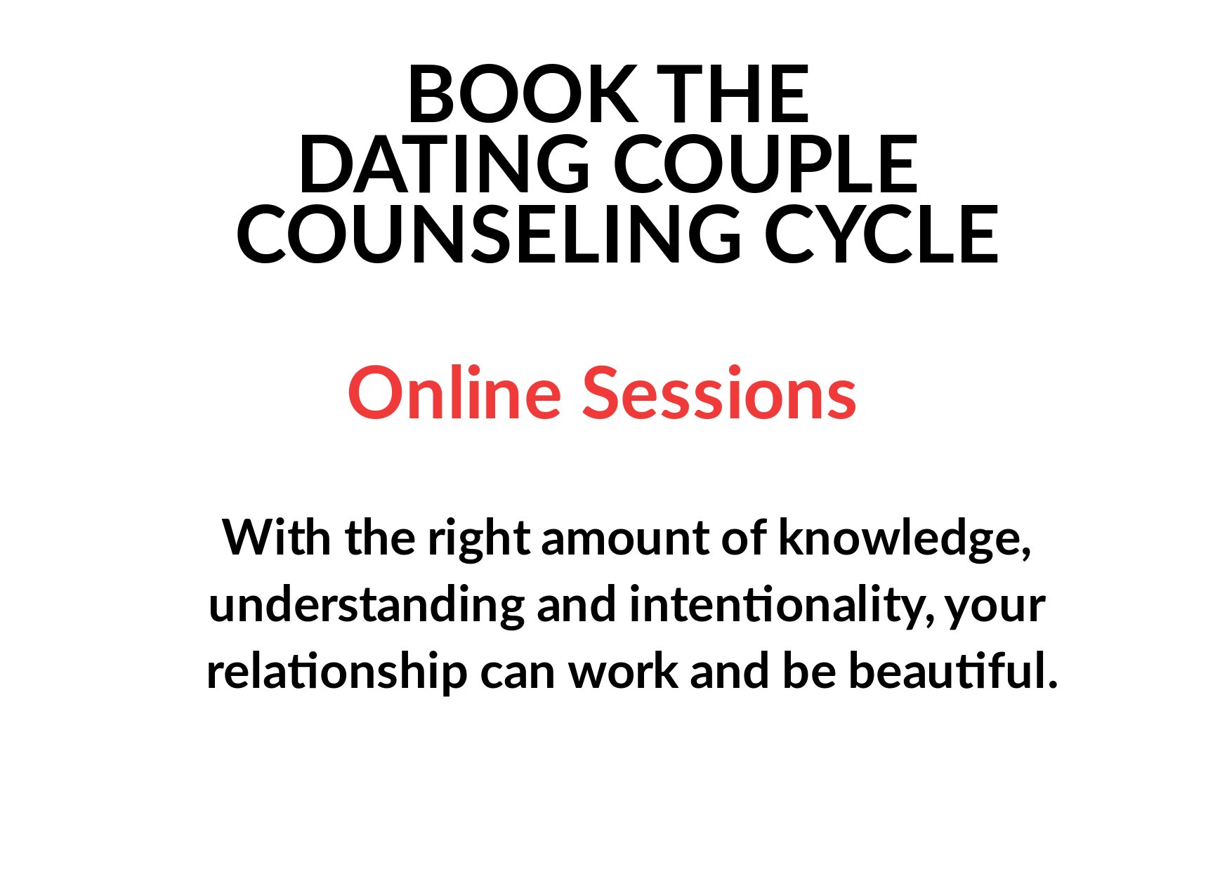 Dating couple counseling cycle (online sessionsl)