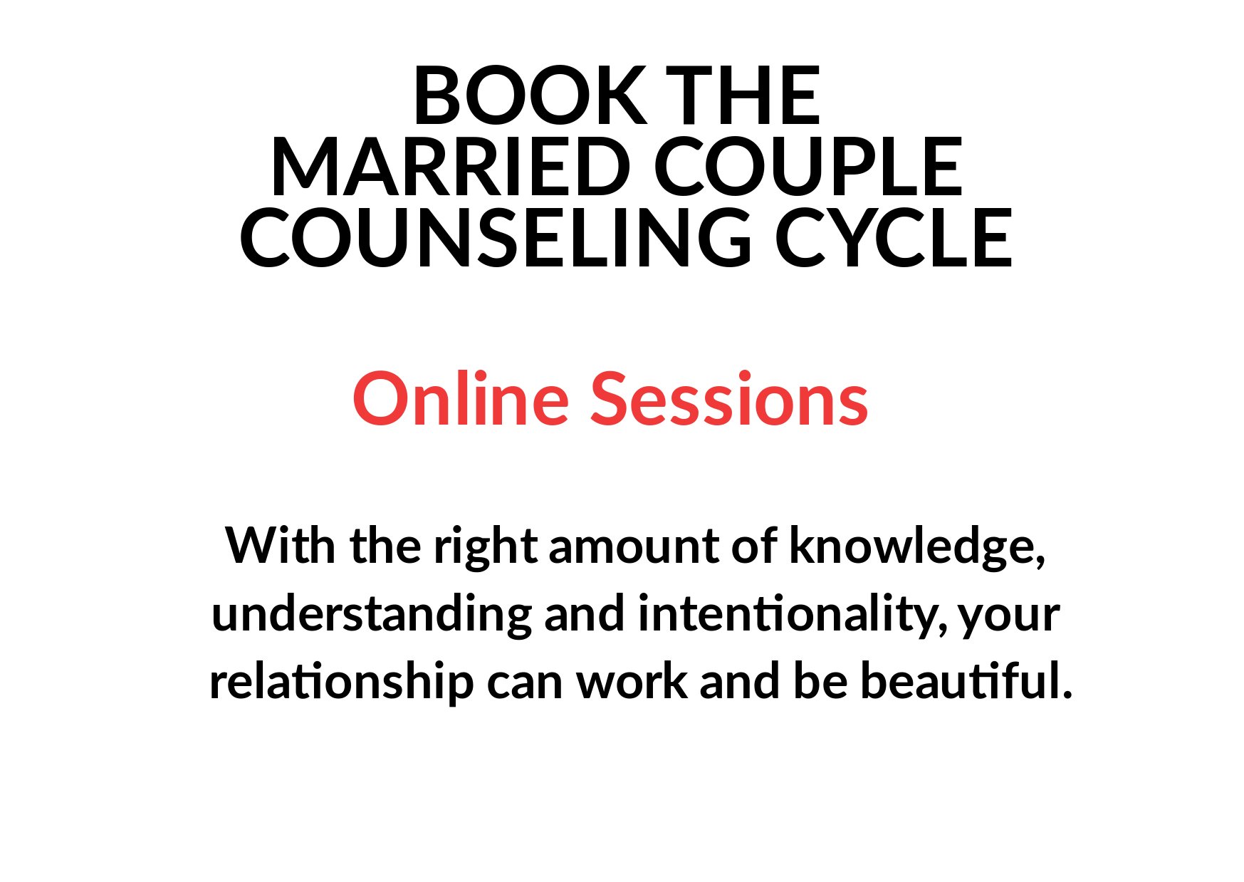 Married Couple counseling cycle (Online Sessions)