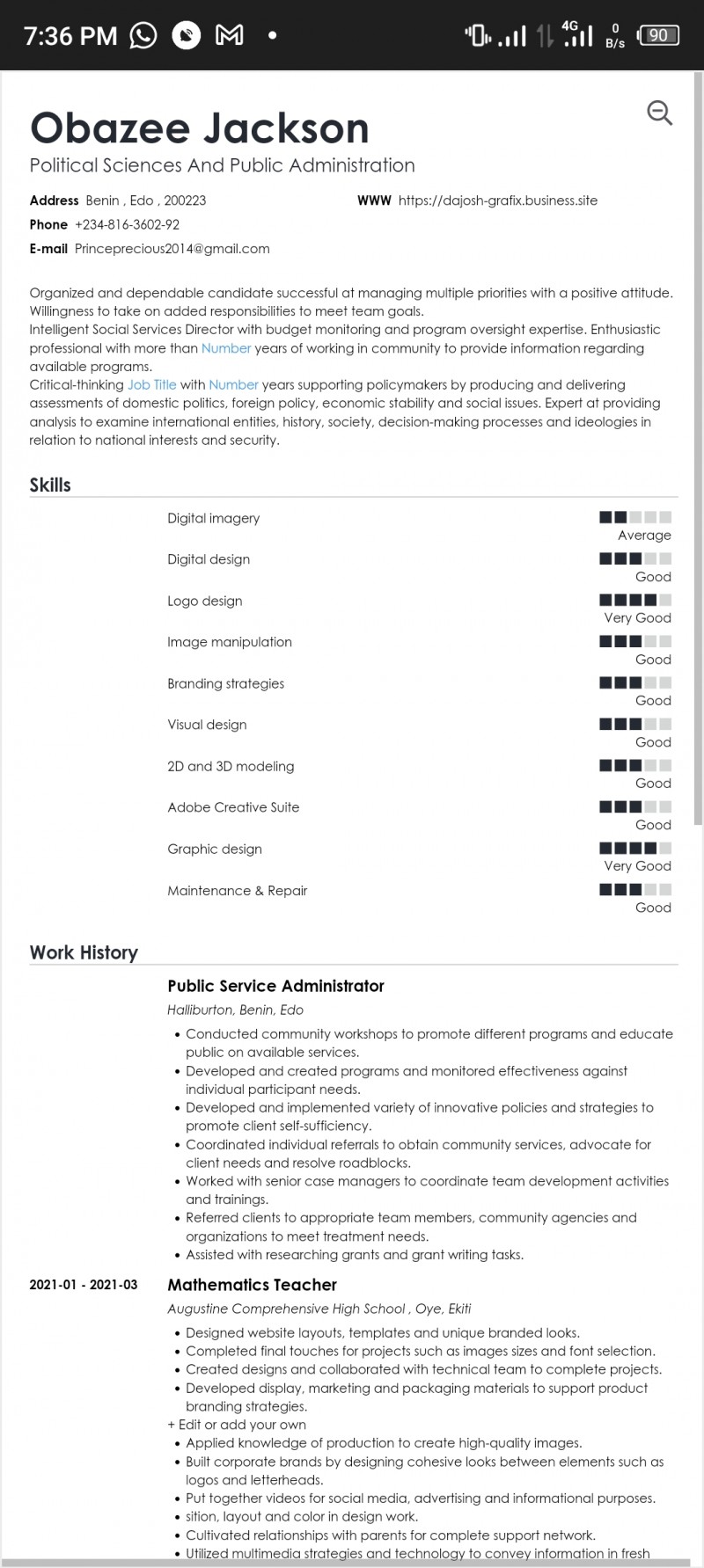 Professional CV/RESUME