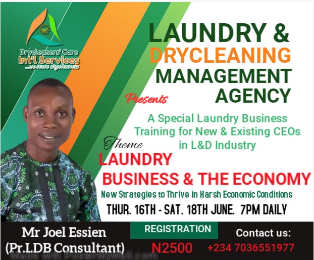 LAUNDRY BUSINESS & THE ECONOMY ( Special Training for Laundry Business CEOs) REGISTRATION