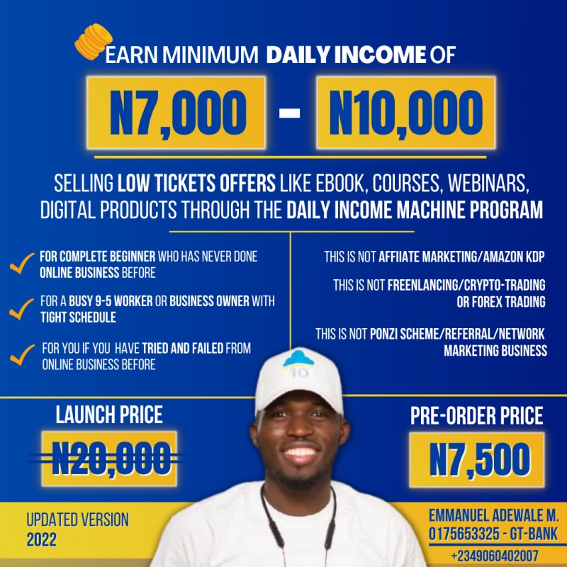 DAILY INCOME MACHINE PROGRAM