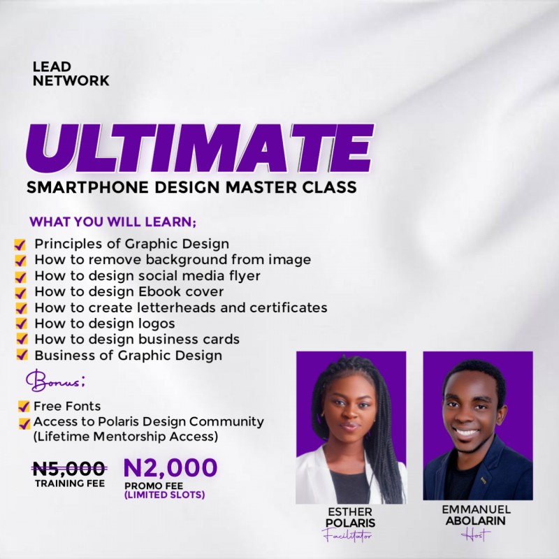 Buy Ultimate Smartphone Design Master Class by Esther Polaris on Selar