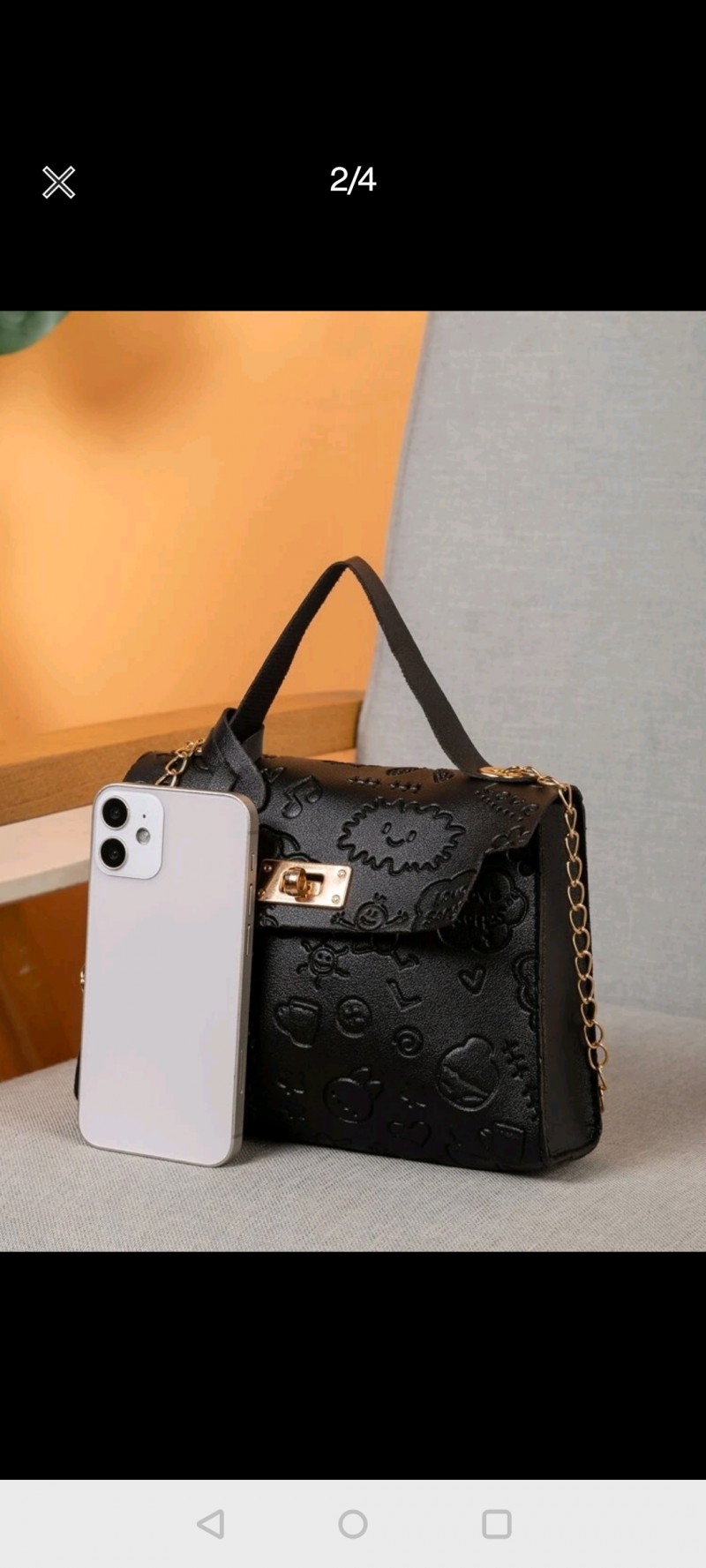 Cartoon Decor Chain Flap Square Bag