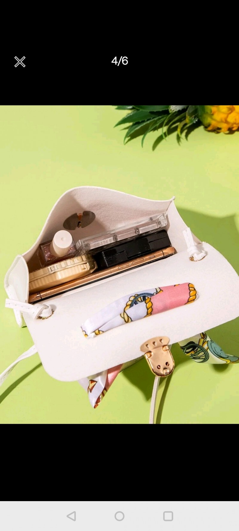 Croc Embossed Bow Decor Push Lock Satchel Bag