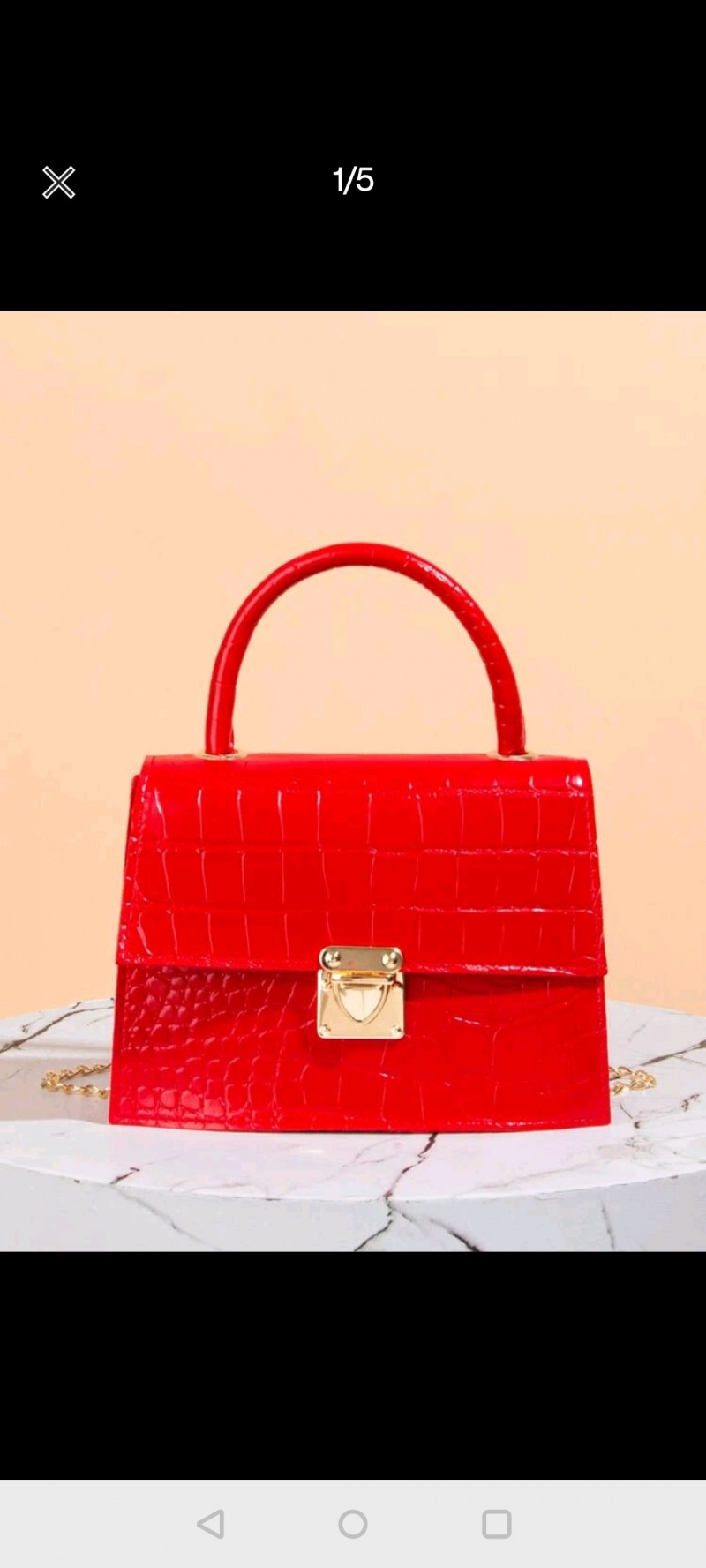 Croc Embossed Satchel Bag