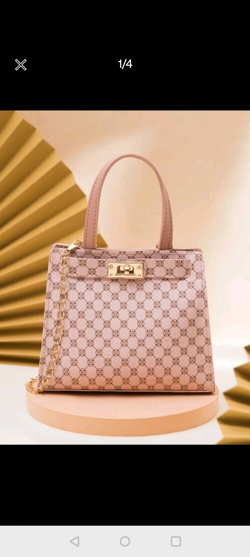 Geometric Graphic Twist Lock Chain Bag