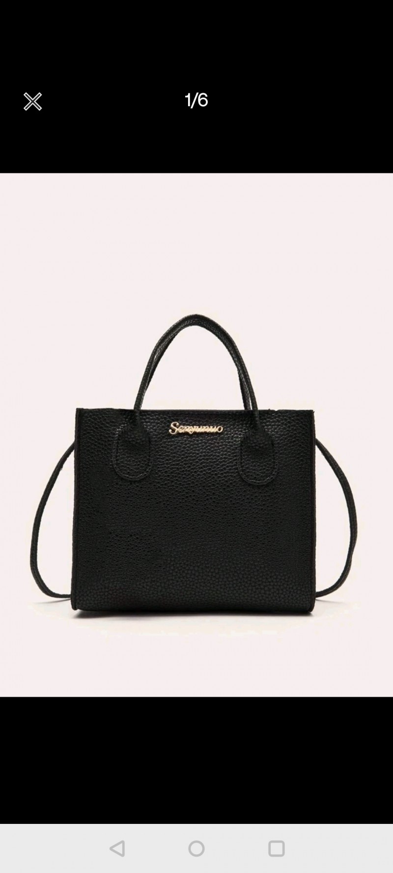 Metal Letter Detail Satchel Bag