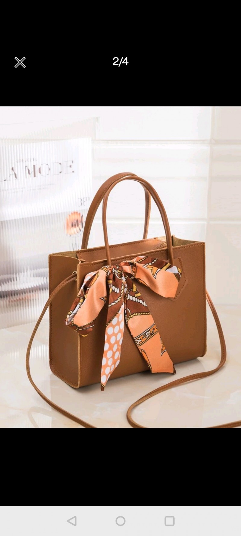 Scarf Decor Satchel Bag