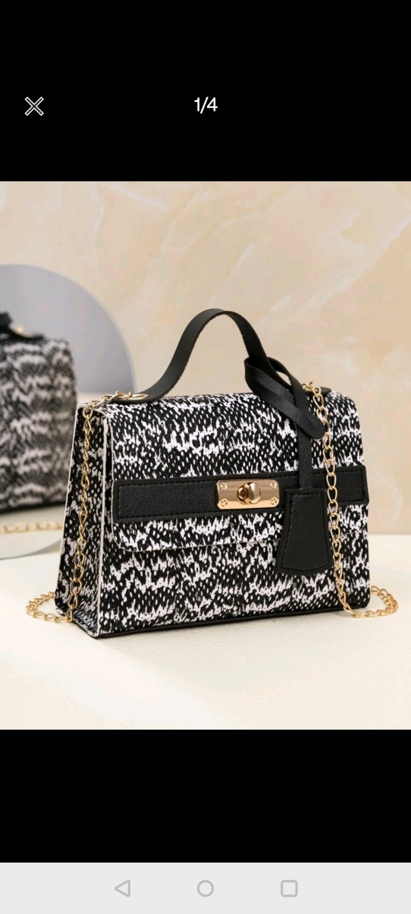 Two Tone Flap Square Chain Bag