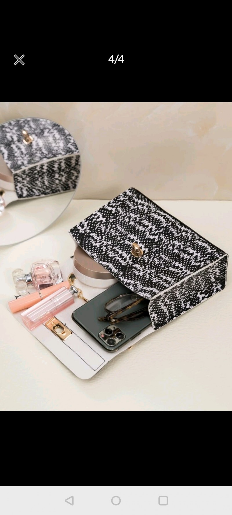 Two Tone Flap Square Chain Bag