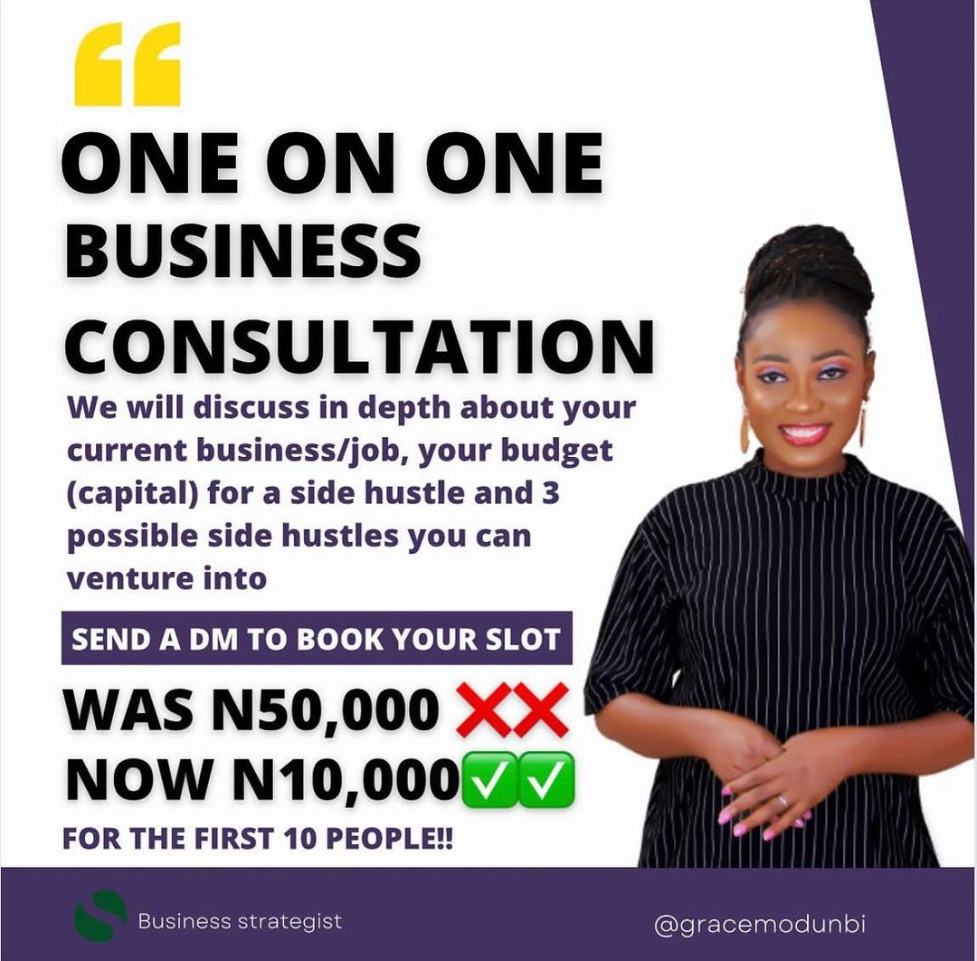 Buy One on One Business Consultation by Grace Omodunbi on Selar
