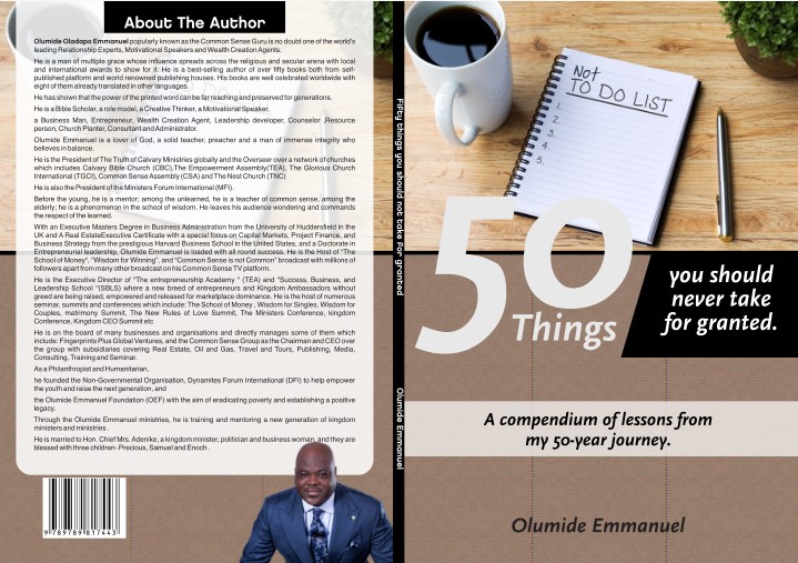 50 THINGS YOU SHOULD NEVER TAKE FOR GRANTED