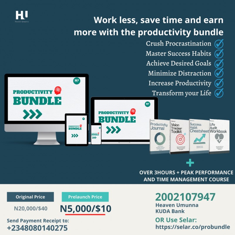 Productivity Bundle Buy Productivity Bundle by Heaven Umunna on Selar