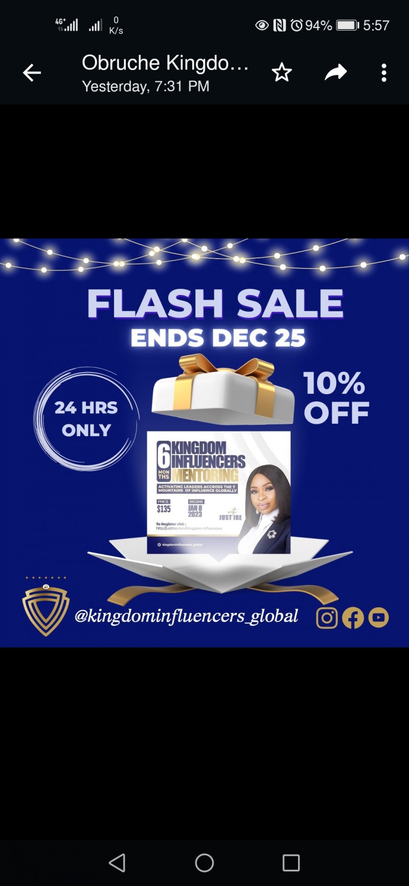 Kingdom influencers flash sale