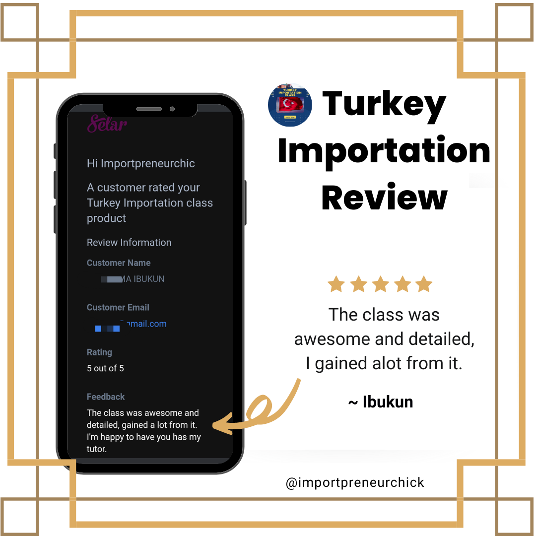 Buy Turkey Importation class by Importpreneurchick on Selar.co