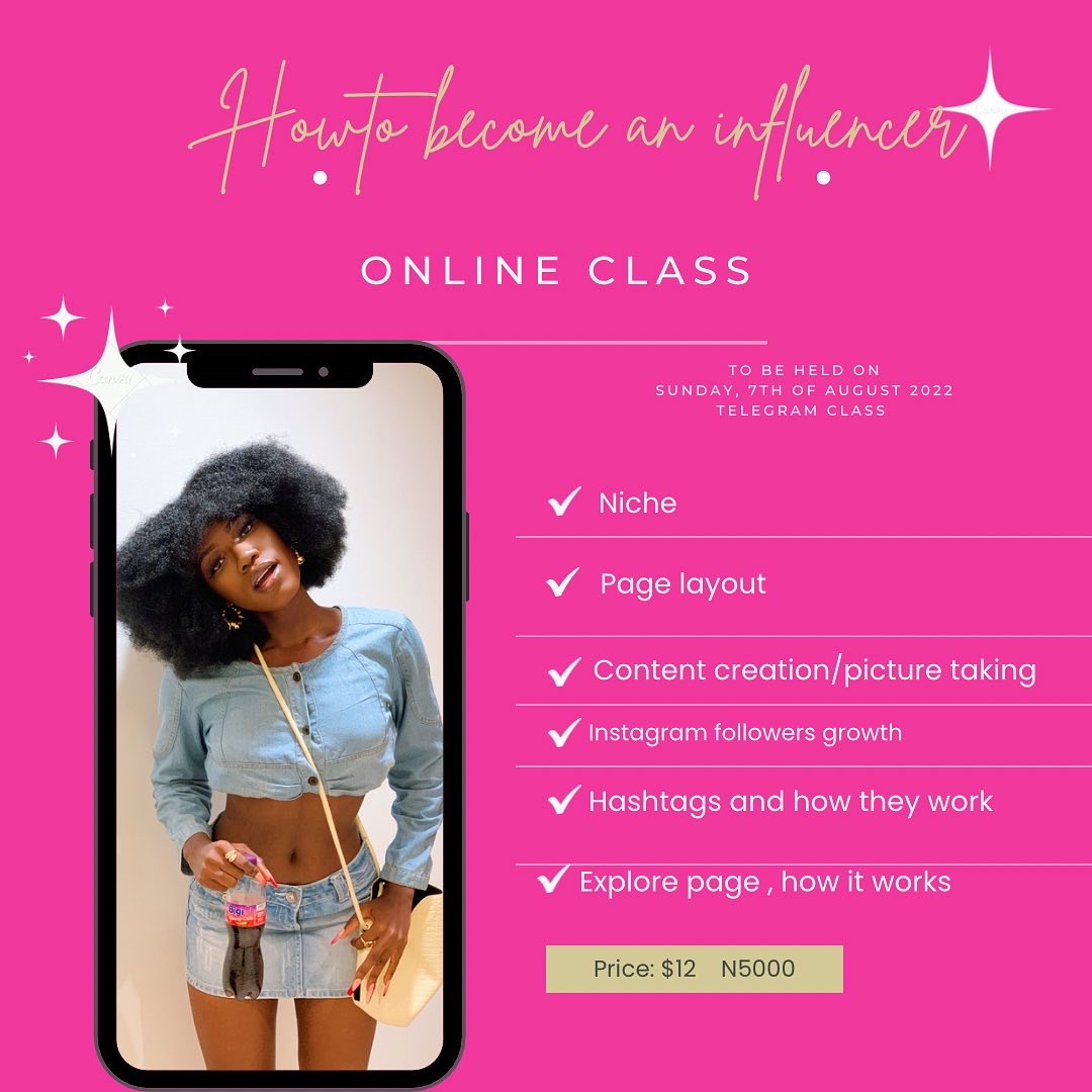 Class session on how to become an influencer/content creator