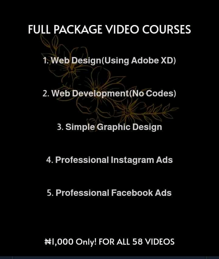 Buy FULL PACKAGE VIDEO COURSES by GeneralD on Selar