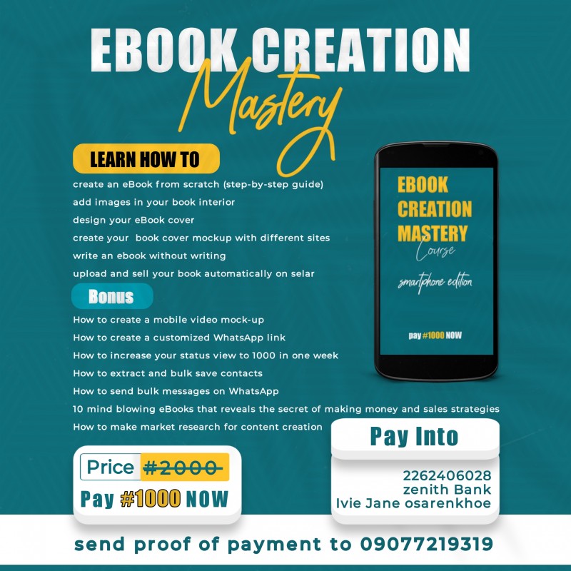 Buy Ebook creation mastery by Ivie Jane Osarenkhoe on Selar