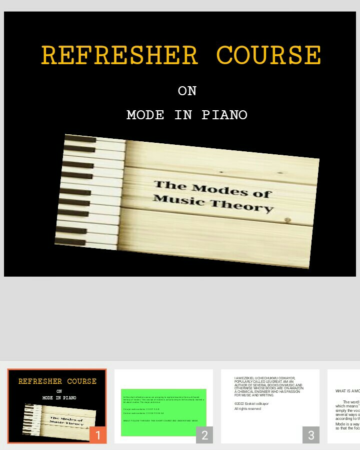 REFRESHER COURSE ON PASSING CHORDS AND MODES