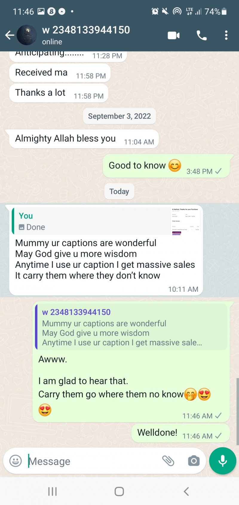Customer review 1
