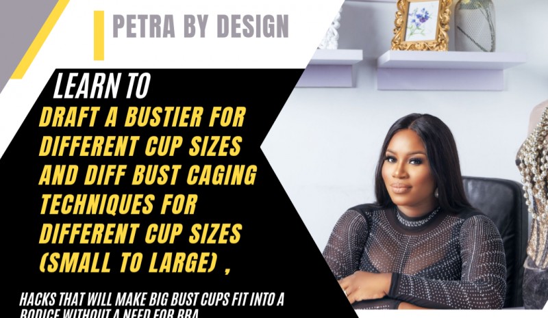 Learn how to draft/cage bustier with different cup sizes