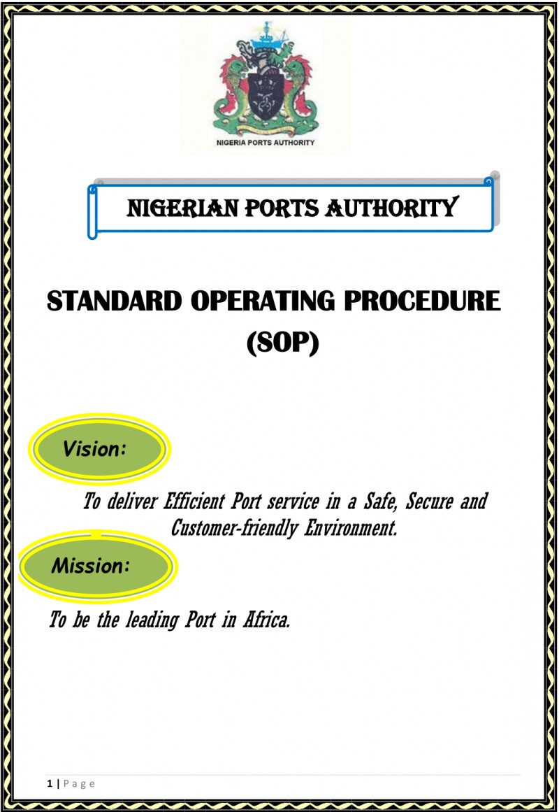 NIGERIAN PORTS AUTHORITY [STANDARD OPERATING PROCEDURE]