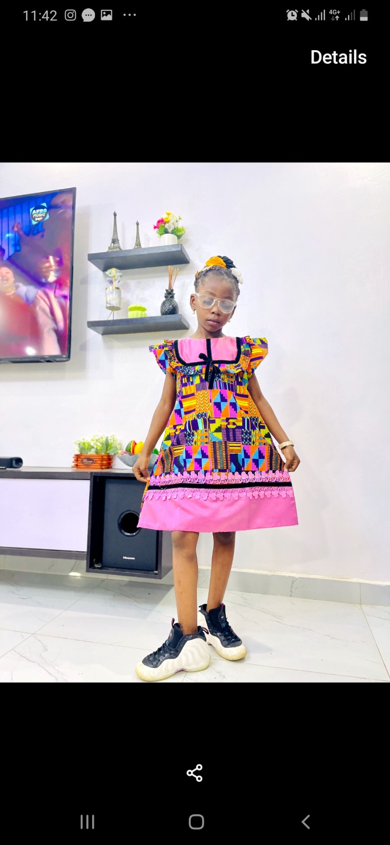 Pink Children Summer Trim Dress