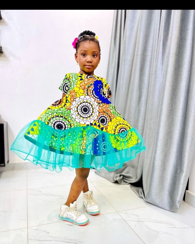 Yellow Ankara Baby Girl Summer Mesh Dress