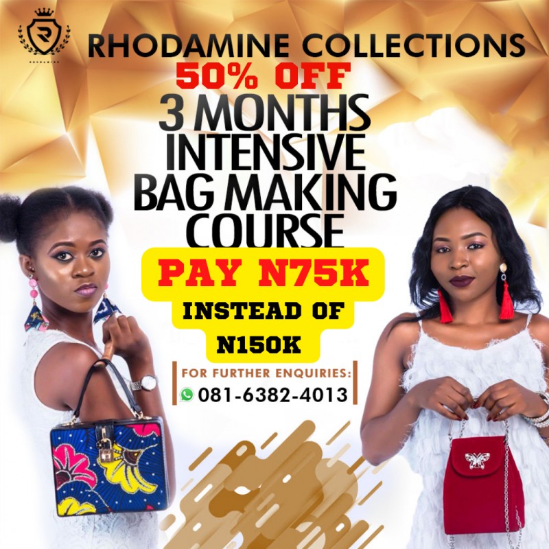 Buy 3 months intensive bag making online course by Rhodamine Bags on