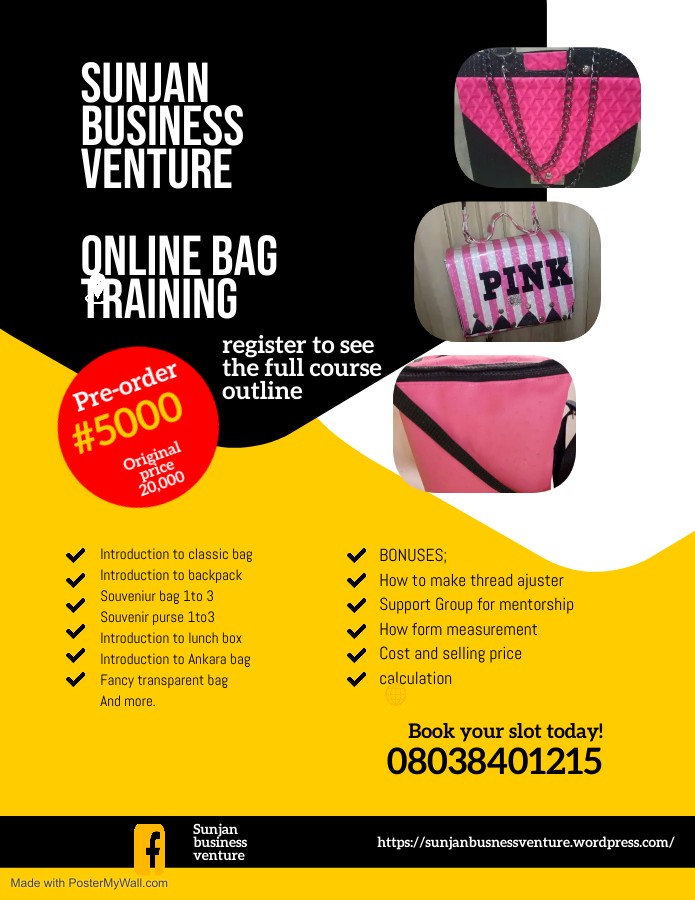 Buy Bag training by IDISI TOLUWALASE on Selar.co