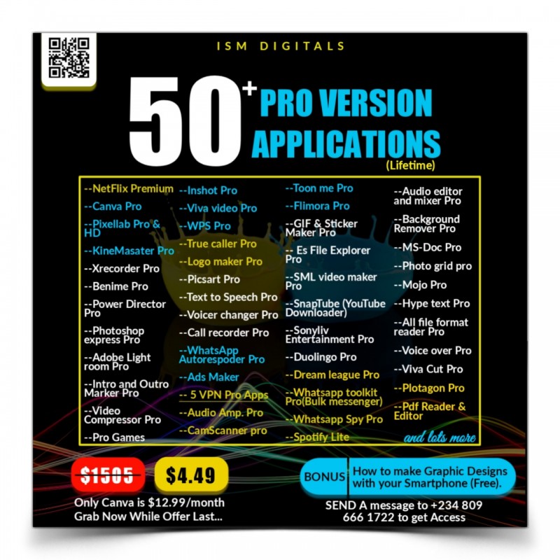50+ PRO VERSION APPS