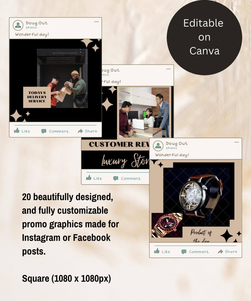 30 Luxury Brand Instagram Canva Templates For Fashion Stores, Luxury Brands And Expensive Ecommerce Stores.