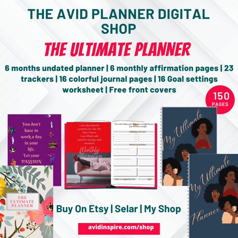 Printable Planner | Undated planner | Monthly affirmation pages | Trackers | Colorful journal pages | Goal settings worksheet | Front covers