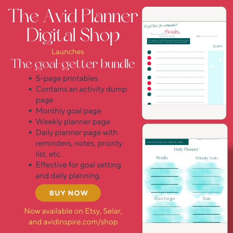 The goal-getter weekly printable planner bundle