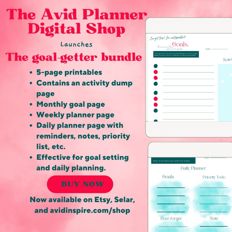 The goal-getter weekly printable planner bundle