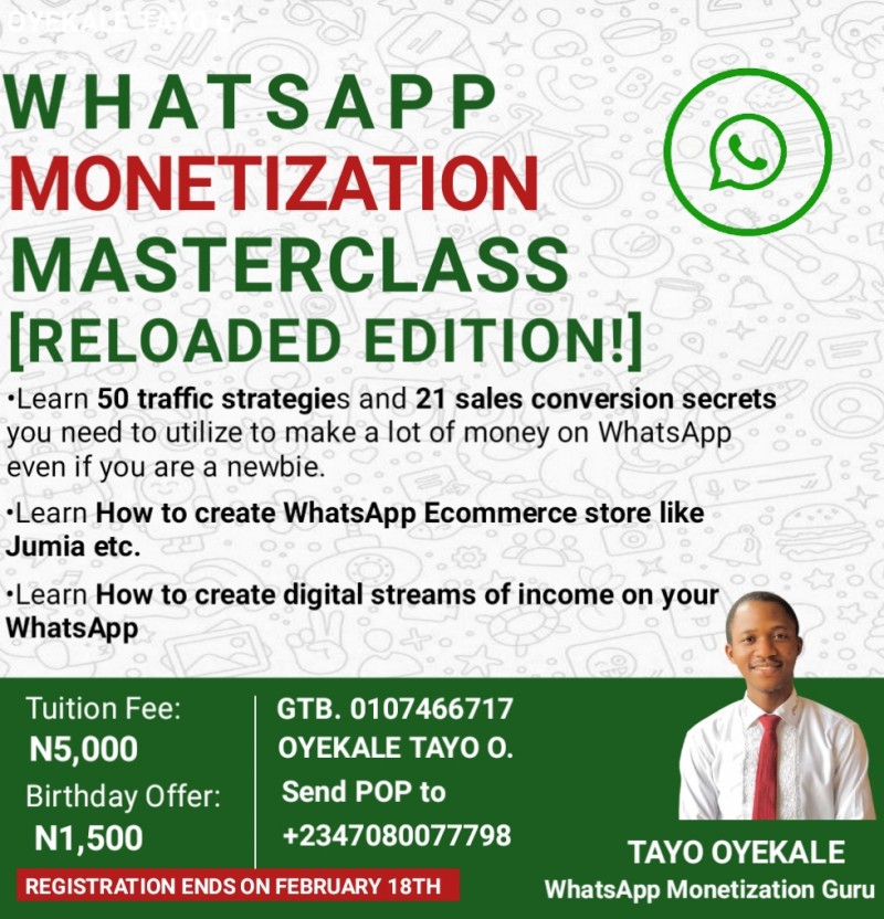 WHATSAPP MONETIZATION RELOADED EDITION