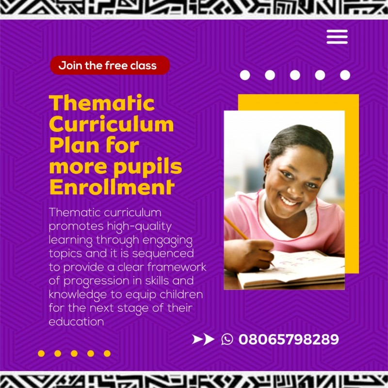 Thematic Curriculum Plan for schools