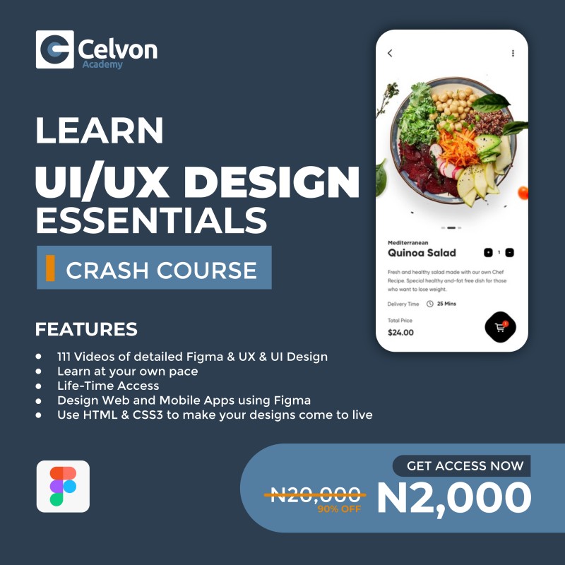 Buy UI UX Design Essentials - Crash Course by Celvon Academy on Selar.co
