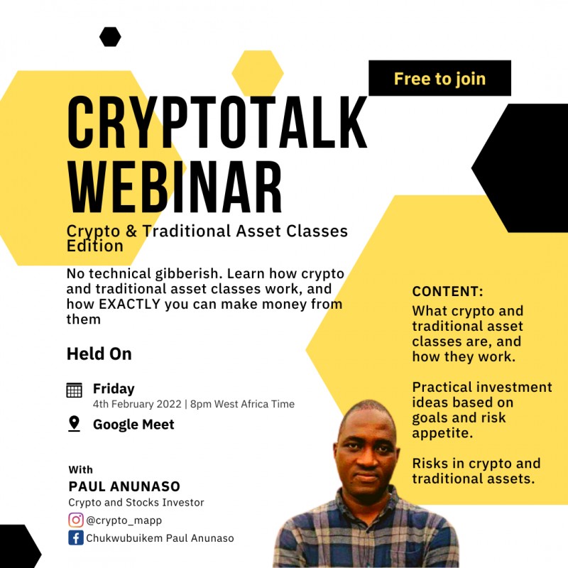 CryptoTalk Webinar (Guide to Investing in Crypto and Traditional Asset Classes)