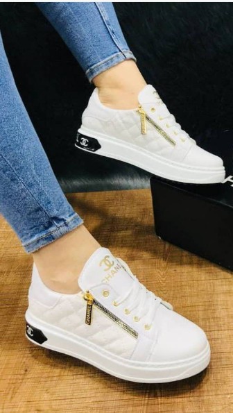Chanel White Quality Sneakers